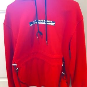 Large Red Streetwear Hoodie